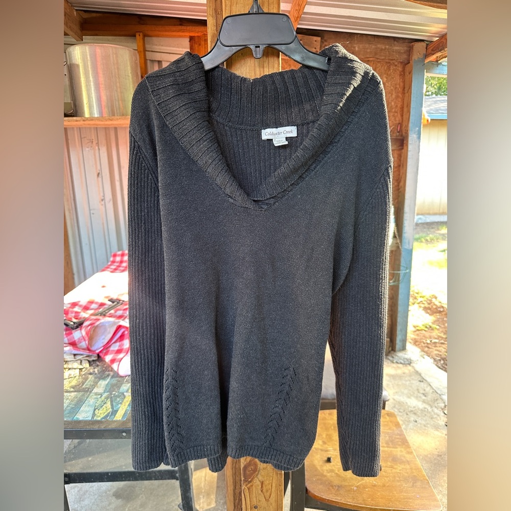 Coldwater Creek Charcoal Knit Top